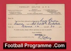 Farsley Celtic Football Club Team Official Players Selection Card 1950 – C12