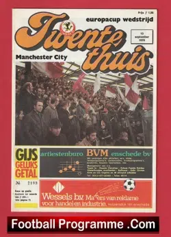 FC Twente v Manchester City 1978 - Netherlands Holland - football programme
