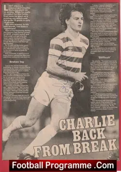 Glasgow Celtic Charlie Nicholas Autograph signed Picture