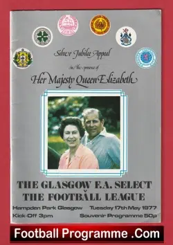Glasgow XI v Football League 1977 – Queens Silver Jubilee Dalglish + Tueart