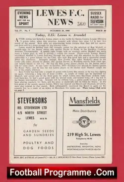 Lewes v Arundel 1955 – 1950’s Football Programme