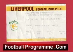 Liverpool v Manchester United 1994 – Football Ticket