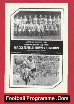 Macclesfield Town v Runcorn 1988 – Cheshire Senior Cup Final