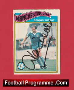 Manchester City Dennis Tueart Autograph Football Card