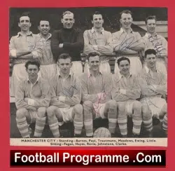 Manchester City Football Club Multi Autographed Team Picture 1950s