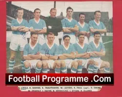 Manchester City Football Club Multi Autographed Signed Team Picture 1950’s