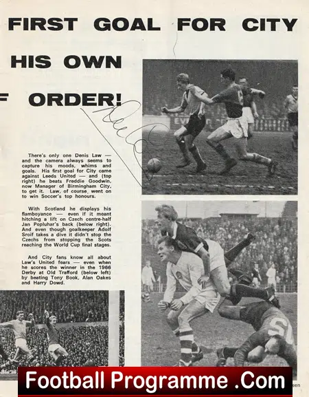 Manchester City v Burnley 1973 - FA Charity Shield Multi Signed + Denis Law - Image 4