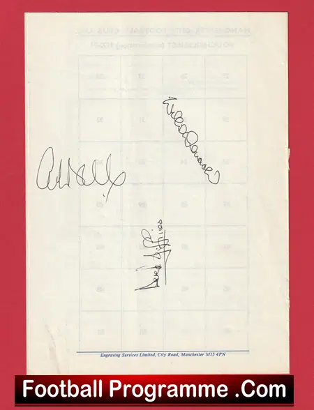 Manchester City v Burnley 1973 - FA Charity Shield Multi Signed + Denis Law - Image 7