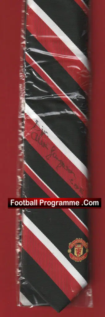 Manchester United Alex Ferguson Signed Autographed Club Tie