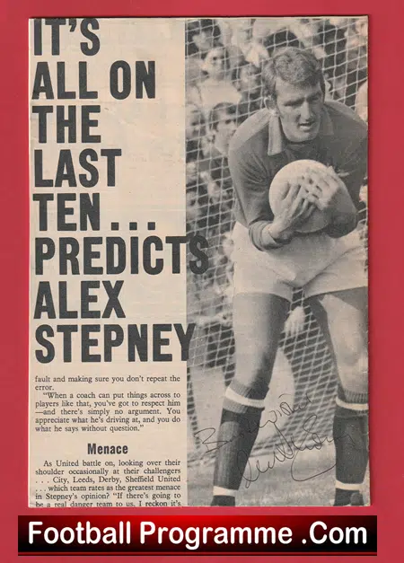 Manchester United Alex Stepney Autograph Man Utd 1966 - 1978 - Image 2