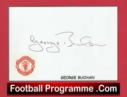Manchester United George Buchan Signed Card Man Utd