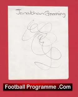 Manchester United Jonathan Greening Autograph Signed 1988 – 2001