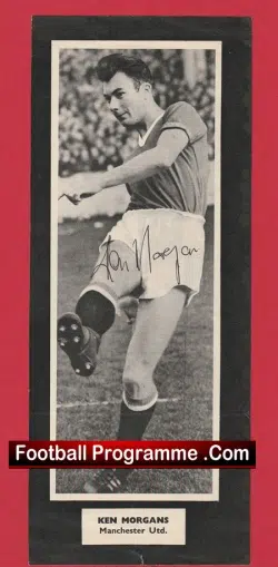 Manchester United Ken Morgans Autographed Picture Man Utd 1956 – 1961