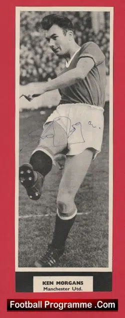 Manchester United Kenny Morgans Autographed Picture Man Utd 1956 – 1961