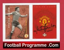Manchester United Martin Buchan Signed Football Card Man Utd