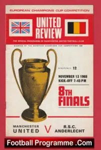 Manchester United v Anderlecht 1968 – European Cup Match