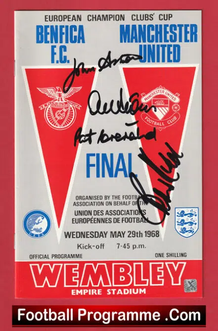Manchester United v Benfica 1968 – European Cup Final Multi Autographed