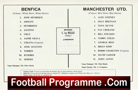 Manchester United v Benfica 1968 - European Cup Final Multi Autographed - Image 3