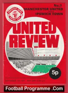 Manchester United v Ipswich Town 1971 – Plus Token Sheet