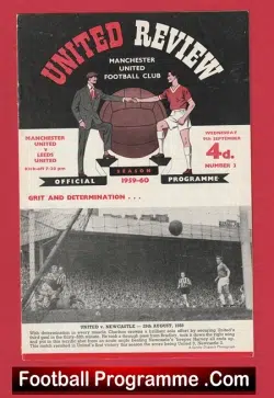 Manchester United v Leeds United 1959 - Score 6 - Nil - football programme