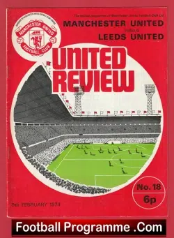 Manchester United v Leeds United 1974 - football programme