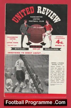 Manchester United v Luton Town 1959 - football programme