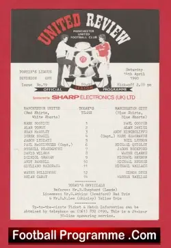 Manchester United v Manchester City 1990 – Man Utd Reserves