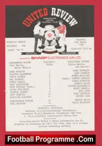 Manchester United v Nottingham Forest 1990 – Reserves Mike Duxbury