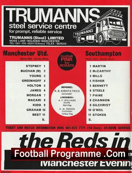 Manchester United v Southampton 1973 - Image 3