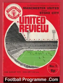 Manchester United v Stoke City 1973 - football programme