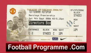 Manchester United v Tottenham 2006 – Football Ticket