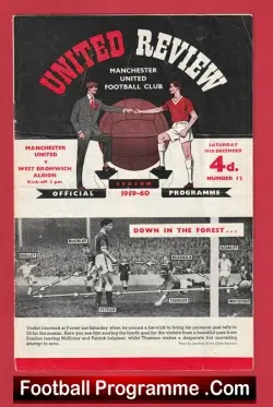 Manchester United v WBA 1959 - Man Utd West Brom - football programme