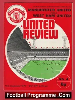 Manchester United v West Ham United 1973