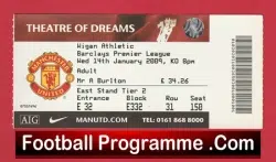 Manchester United v Wigan Athletic 2009 - Football Ticket - football memorabilia