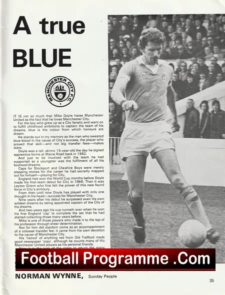 Mike Doyle Testimonial Benefit Match Man City 1978 - Image 3