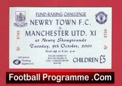 Newry Town v Manchester United 2001 – Football Ticket Ireland