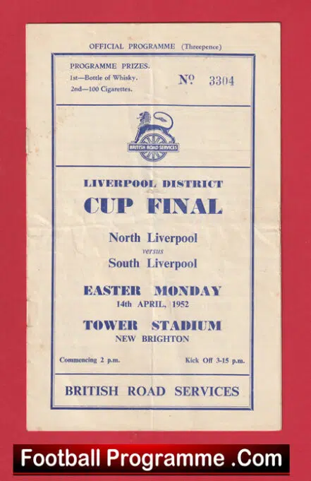 North Liverpool v South Liverpool 1952 – Cup Final Tower Stadium New Brighton