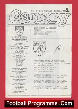 Norwich City v Aberdeen 1982 – Friendly Match