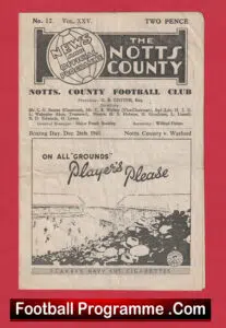 Notts County v Watford 1945 – 1940s Old Football Programme