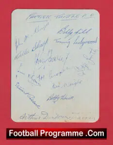 Partick Thistle Football Club Multi Autographed Winners Signed Team 1954 1955