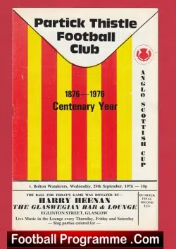 Partick Thistle v Bolton Wanderers 1976 – Scottish Friendly Match