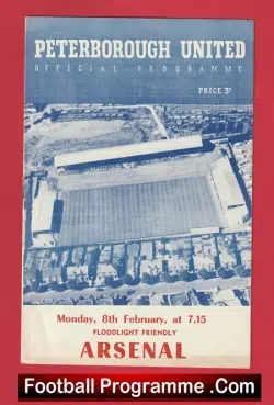 Peterborough United v Arsenal 1960 - Floodlight Friendly Match - football programme