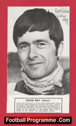 Reading Speedway Dickie May Signed Autograph Picture