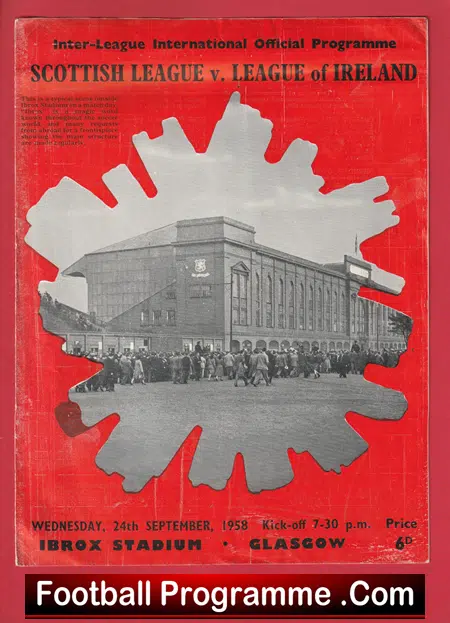 Scottish League v League Of Ireland 1958 - at Glasgow Rangers - Image 2