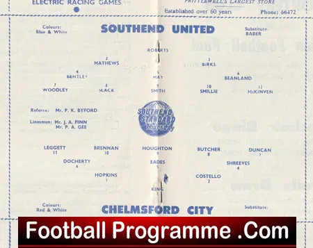 Southend United v Chelmsford City 1967 - Essex Cup Final - Image 3