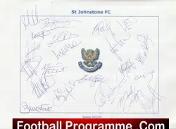 St Johnstone Football Club Multi Autographed Sheet 2003 2004