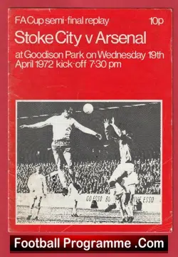 Stoke City v Arsenal 1972 – FA Cup Semi Final Replay Goodison Park