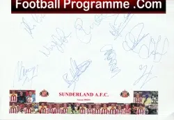 Sunderland Football Club Multi Autographed Sheet 2002 2003