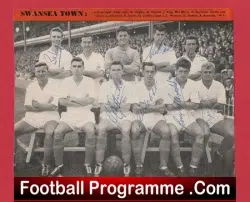Swansea Town Football Club Multi Autographed Signed Team Picture 1950’s