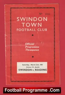 Swindon Town v Reading 1951 – 1950s